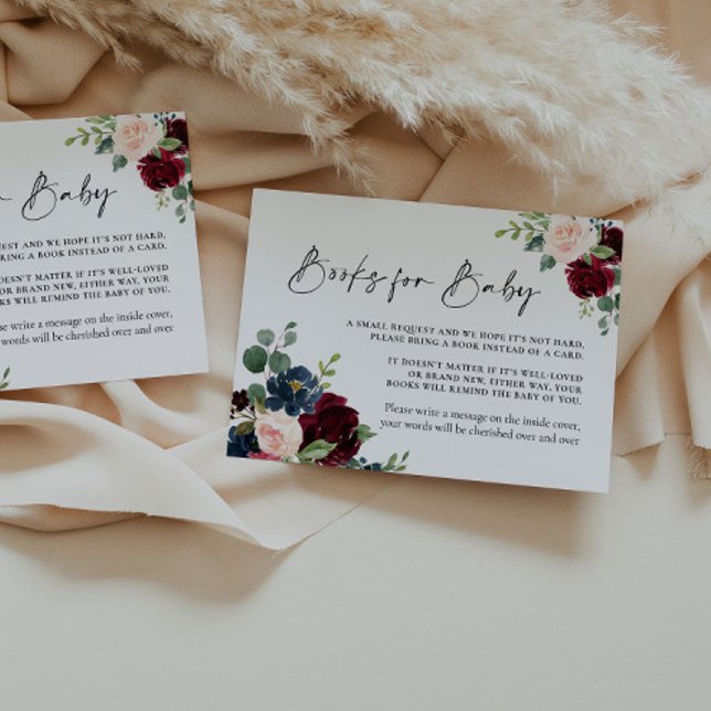 Boho Burgundy  Bokar för Baby-kort Anteckningskort (Skapare uppladdad)