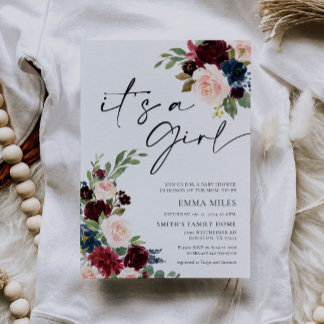 Boho Burgundy Det är en inbjudan till en liten bab