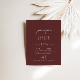 Boho Burgundy Elegant minimalistisk Möhippa i Inbjudningar