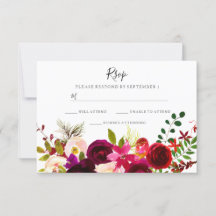 Boho Burgundy Flowers Vår Autumn Bröllop OSA