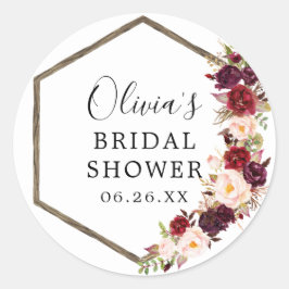 Boho Burgundy-kuvert favoritfästen Runt Klistermärke