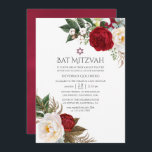 Boho Burgundy - Marsala Blommigt Bat mitzvah Inbjudningar<br><div class="desc">Trendig burgundy - marsala bohemiska vattenfärgsponenter,  lilies och eukalyptus bat mitzvah inbjudan anpassade till dina händelsespecifikationer.</div>