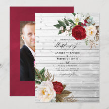 Boho Burgundy - Marsala Floral Bohemsk Bröllop