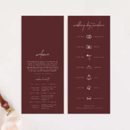 Boho Burgundy Modern Bröllopsdag Timeline