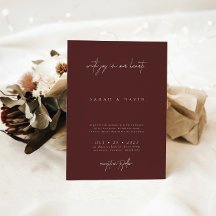 Boho Burgundy Modern minimalist Elegant bröllop