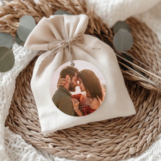 Boho Burgundy Photo Wedding Gåvor Etiketter (Skapare uppladdad)