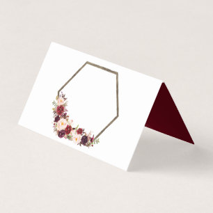 Boho Burgundy-platskort Visitkort