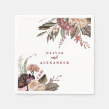 Boho Burgundy Ro faller blommigt bröllop