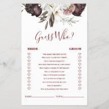 Boho Burgundy Ro faller Möhippa Game Flyer