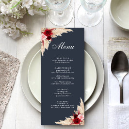 Boho Burgundy Ro och Pampas Grass Meny