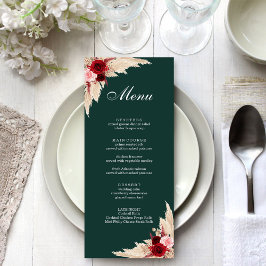 Boho Burgundy Ro och Pampas Grass Meny