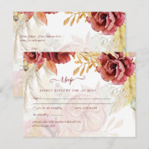 BOHO Burgundy Ro Pampas Grass Bröllop