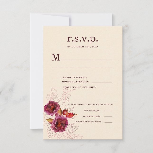 Boho Burgundy Ros Svar (Framsida)