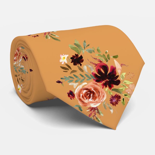 Boho Burgundy  vattenfärg Slips (Rullad)