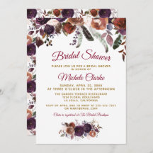 Boho Burgundy Watercolor Blommigt Möhippa