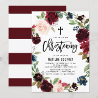 Boho Burgundy Watercolor Blommigt Wandeand Christe