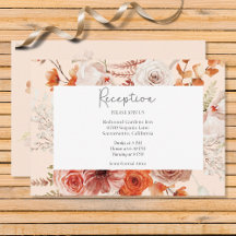 Boho Burnt Orange Blommigt Arch Monogram Peach
