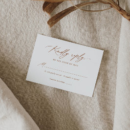 Boho Burnt Orange Calligraphy Bröllop OSA Kort
