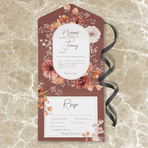 Boho Burnt Orange Rust Fall Blommigt 3 Middag
