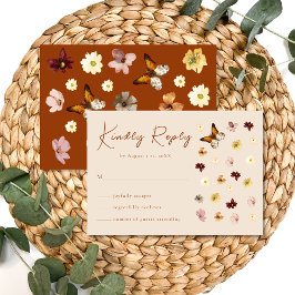 Boho Burnt Orange Wildblomma OSA Kort