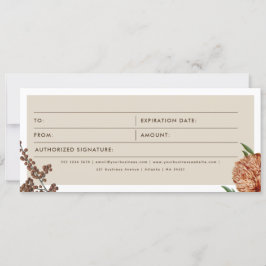 Boho Business Logotyp Gift Certificate Voucher