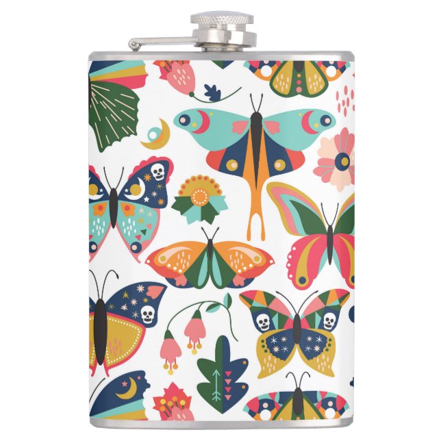 Boho Butterflies: Sömlös Tapet Mönster. Fickplunta (Framsidan)