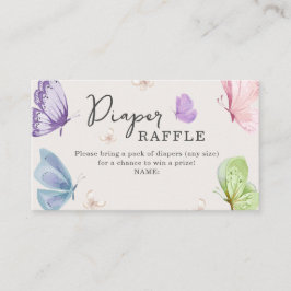 Boho Butterfly Baby Shower Diaper Raffle Card Tilläggskort