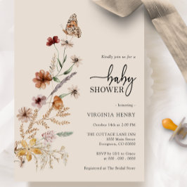 Boho Butterfly Baby Shower-inbjudan Inbjudningar