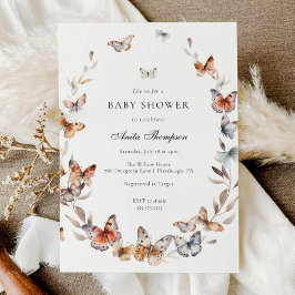 Boho Butterfly Baby Shower Inbjudningar
