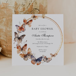 Boho Butterfly Baby Shower Inbjudningar