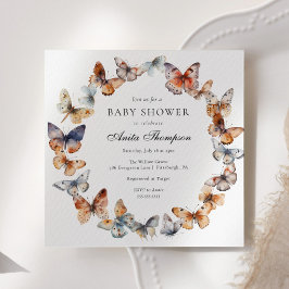 Boho Butterfly Baby Shower Inbjudningar