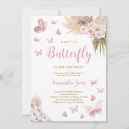 Boho Butterfly Baby Shower Inbjudningar