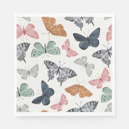 Boho Butterfly Baby Shower Napkin Pappersservett