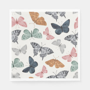 Boho Butterfly Baby Shower Napkin Pappersservett