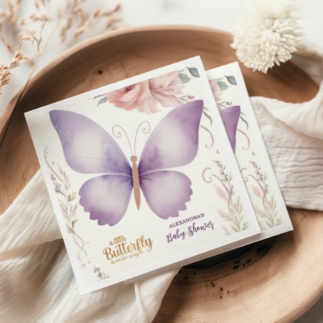 Boho Butterfly Baby Shower Pappersservett (Skapare uppladdad)