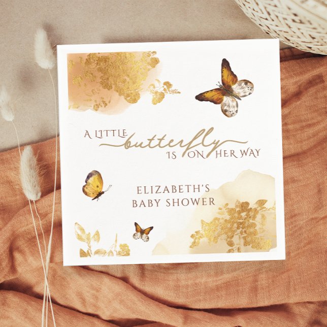 Boho Butterfly Baby Shower Pappersservett (Skapare uppladdad)