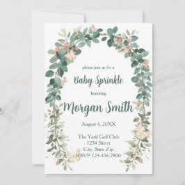 Boho Butterfly Baby Sprinkle Invitation Sage Green Inbjudningar