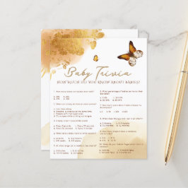 Boho Butterfly Baby Trivia Baby Shower-spel