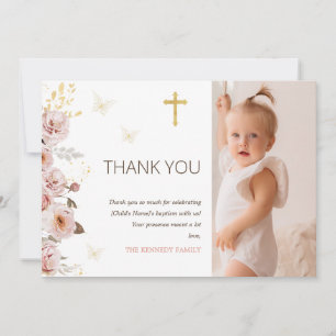 Boho  Butterfly Baptism - tackkort Inbjudningar
