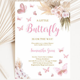 Boho Butterfly Barnrumsfirande Inbjudningar