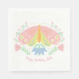 Boho Butterfly Birthday Pappersservett