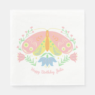 Boho Butterfly Birthday Pappersservett