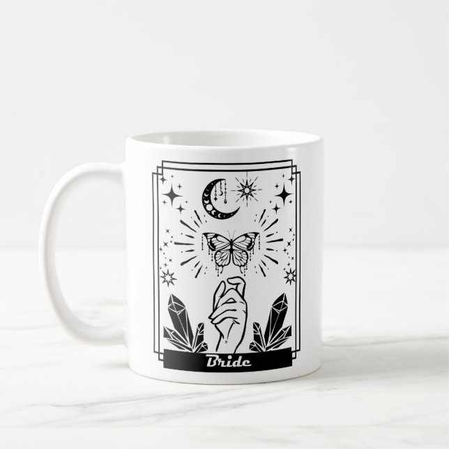 Boho Butterfly Bride, Mystic Bride, Tarot Bride Kaffemugg (Vänster)