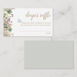Boho Butterfly Diaper Raffle-kuvert Tilläggskort