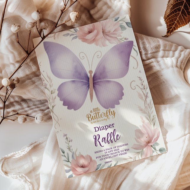 Boho Butterfly Diapper Raffle Tilläggskort (Skapare uppladdad)