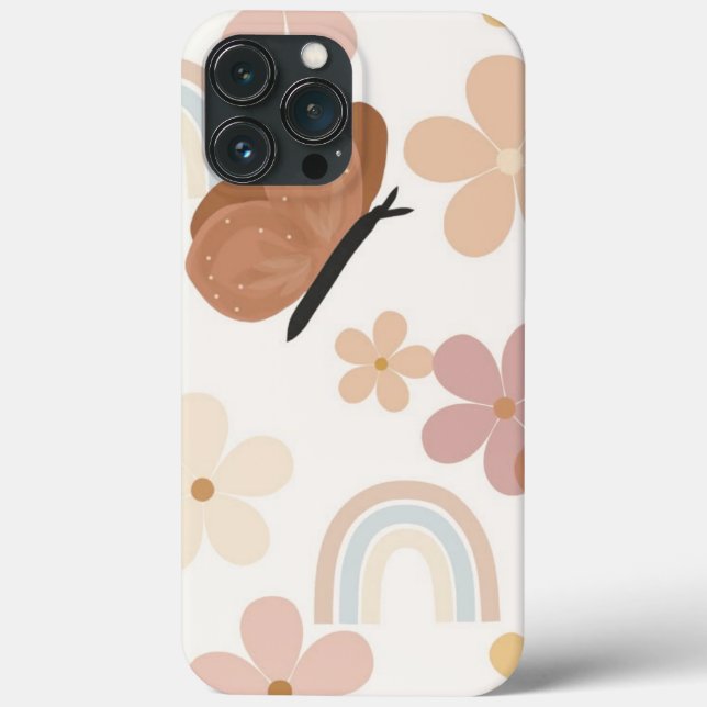 Boho Butterfly & Floral Vintage Phone Case (Baksida)