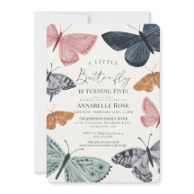 Boho Butterfly Födelsedagsfest inbjudan