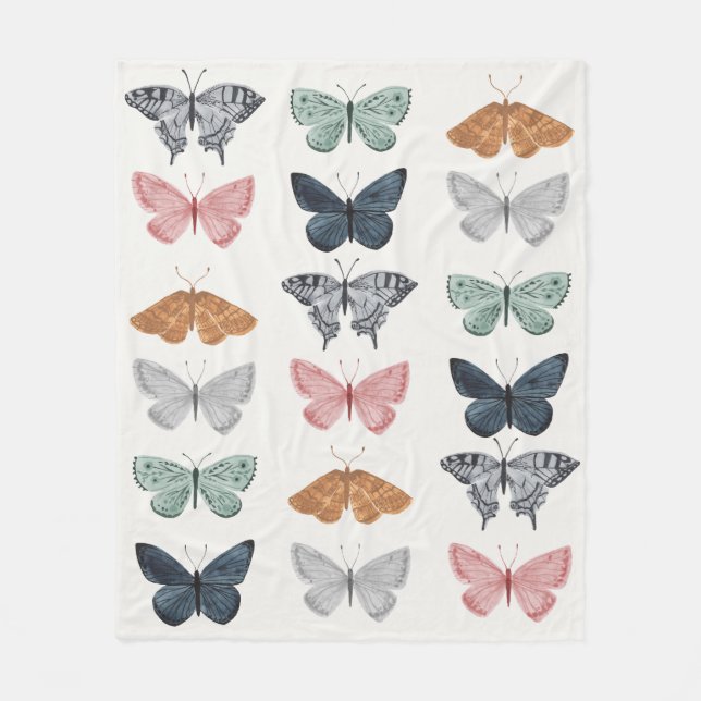 Boho Butterfly Förtrollad Baby Shower Välkomstskyl Fleecefilt (Framsidan)