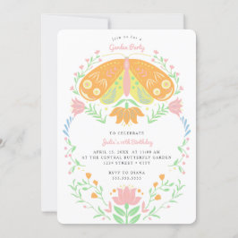 Boho Butterfly Garden Party födelsedagsinbjudan Inbjudningar