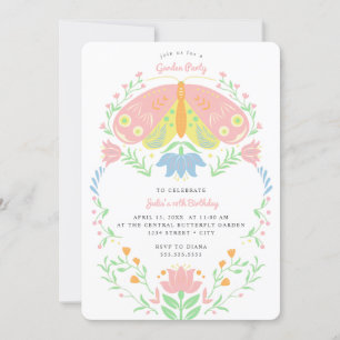 Boho Butterfly Garden Party födelsedagsinbjudan Inbjudningar